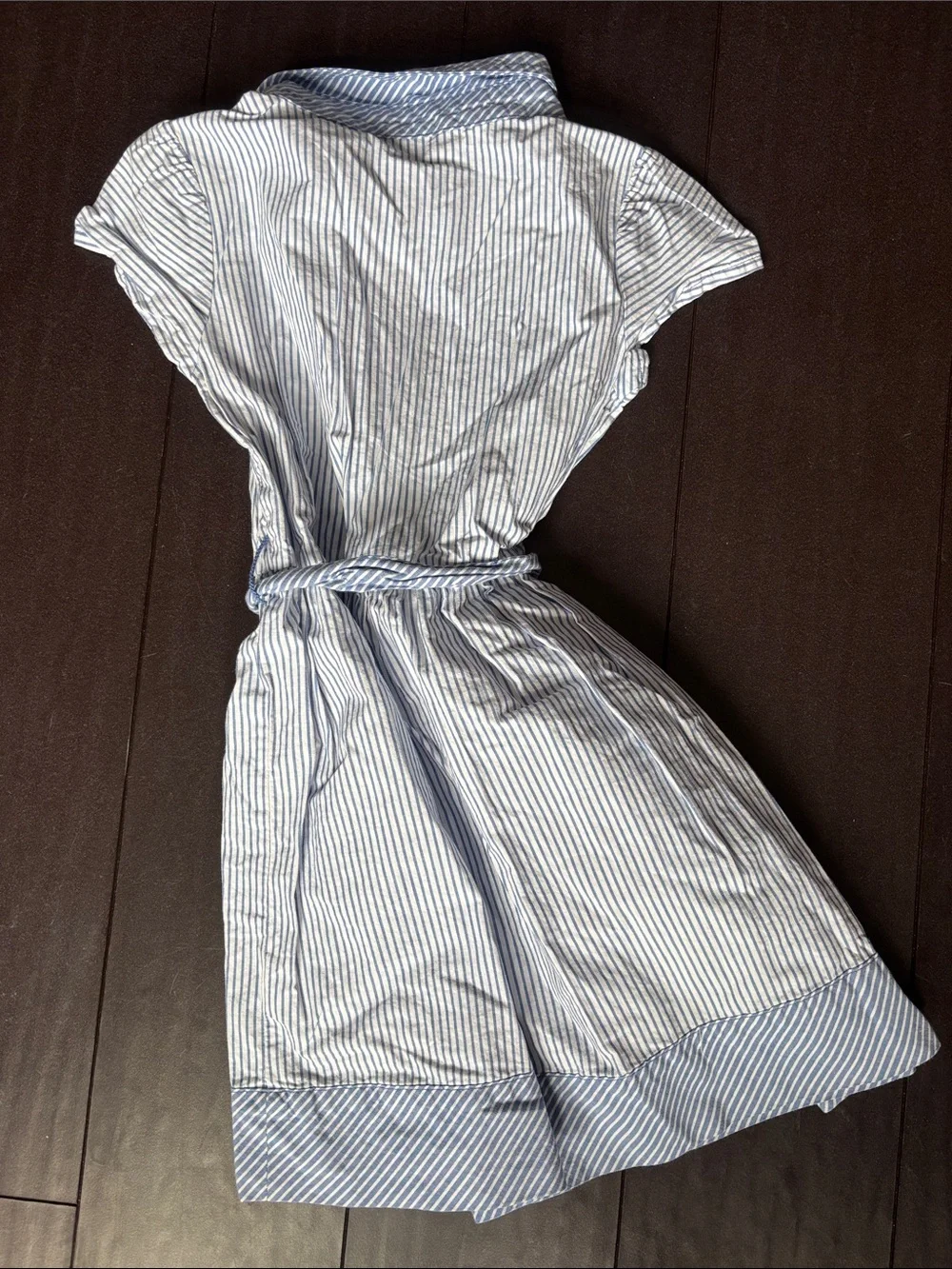 Carter's Light Blue & White Striped Tie-Waist Dress